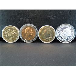 statute of liberty, George Washington, George B. McClellan/Robert E. Lee, and Abraham Lincoln medals