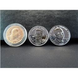 harry Truman, franklin Roosevelt, and George bush medals