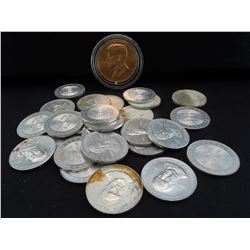 shell presidential tokens plus john f Kennedy medal