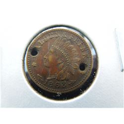 holed 1863 civil war token