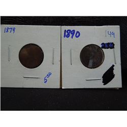 1879 and 1890 indian head cents