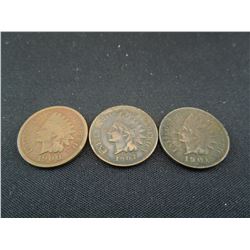 3 indian head cents