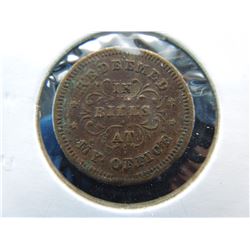 troy, new york civil war token "redeemed in bills in my office"