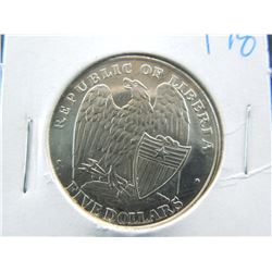 republic of liberia five dollar coin war in the air