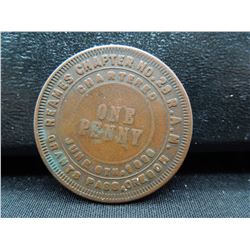 masonic one penny token from reams chapter number 28 Grants Pass, Oregon