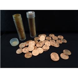 solid uncirculated bank rolls of 1990-p and 1990-d memorial cents