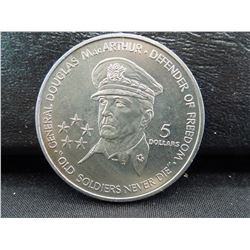 5 dollar coin with general douglas mcarthur