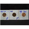 Image 1 : 1909 wheat cent, 1983 memorial cent error coin with a rim clip, and a 1989-s proof memorial cent
