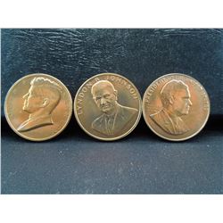 three high relief presidential medals includes john f kennedy, lyndon, b johnson, and richard nixon