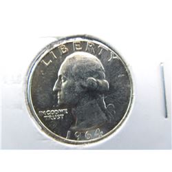 brilliant uncirculated 1964-d washington quarter