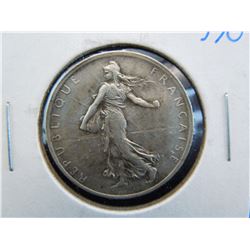 1917 silver french 2 francs coin