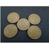 Image 1 : five candian small cents dated 1932-1936