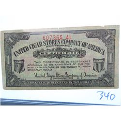 united cigar stores company of america scrip
