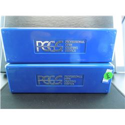 two pcgs storage boxes for slabbed coins