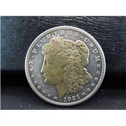 gold enhanced 1921-s morgan silver dollar