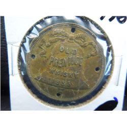 good luck medal with a swastika advertising piece for old prentice whisky