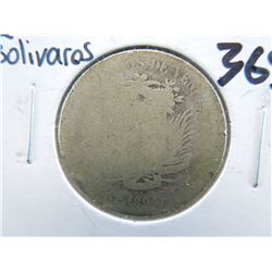 silver 2 bolicares coin dated 1894 from venezuela