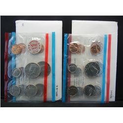 1971 1972 United States 11-Coin Mint Sets With Original Gov't Packaging.