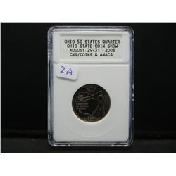 2003-D Ohio Quarter slabbed by ANACS for Ohio State Coin Show, 2003.