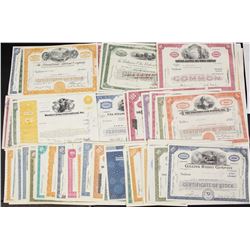 100 MIXED LARGE STOCK CERTIFICATES