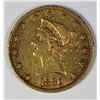 Image 1 : 1880 $10 GOLD LIBERTY
