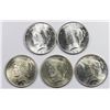 Image 1 : FIVE 1925 PEACE DOLLARS