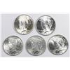 Image 1 : FIVE 1924 PEACE DOLLARS