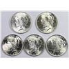 Image 1 : FIVE 1923 PEACE DOLLARS