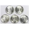 Image 1 : FIVE 1922 PEACE DOLLARS