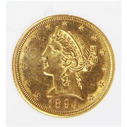 1894-O $5.00 GOLD LIBERTY RNG MS 64 PL