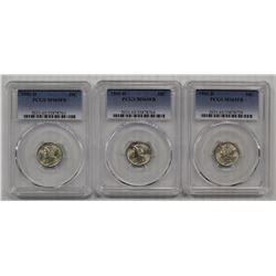 (3) 1941-D MERCURY DIME