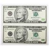 Image 1 : 1999 $10.00 DALLAS & PHILADELPHIA STAR NOTES