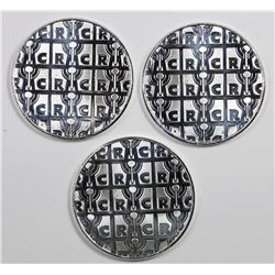 THREE 1 OZ SILVER ROUNDS