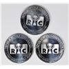 Image 2 : THREE 1 OZ SILVER ROUNDS