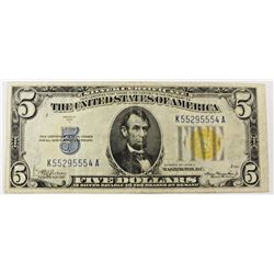 1934-A $5.00 NORTH AFRICA SILVER CERTIFICATE