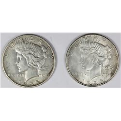 TWO PEACE DOLLARS: