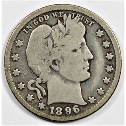 1896-O BARBER QUARTER