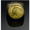 Image 1 : A GOLD 1911 LIBERTY INDIAN COIN MEN'S RING
