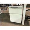 Image 2 : WHITE MODERN WOOD / METAL 29"D X 60"W X 28H WORK DESK WITH WHITE 2 DRAWER MOBILE STORAGE PEDESTAL