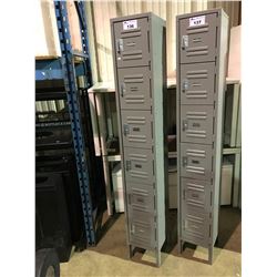 GREY GLOBAL 6 DOOR SINGLE BAY 12D X 12"W X 78"H METAL LOCKER SYSTEM