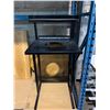 Image 2 : BLACK METAL 12"D X 38"W X 58"H, 3 TIER SHELF AND ASSORTED WASTE DISPOSAL UNITS