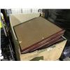 Image 1 : PALLET OF 8 ASSORTED WOODEN RESTAURANT TABLES WITH BLACK METAL SINGLE PEDESTAL BASES