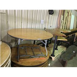 60" ROUND WOODEN TOP FOLDING LEG BANQUET TABLE