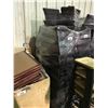 Image 2 : STACK OF 10 DARK WOOD / WHITE LEATHER BANQUET CHAIR