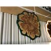 Image 2 : 60" ROUND SEQUOIA TREE WESTERN RED CEDAR CROSS CUT COOKIE SECTION, GREEN EPOXY RESIN CASTED WALL