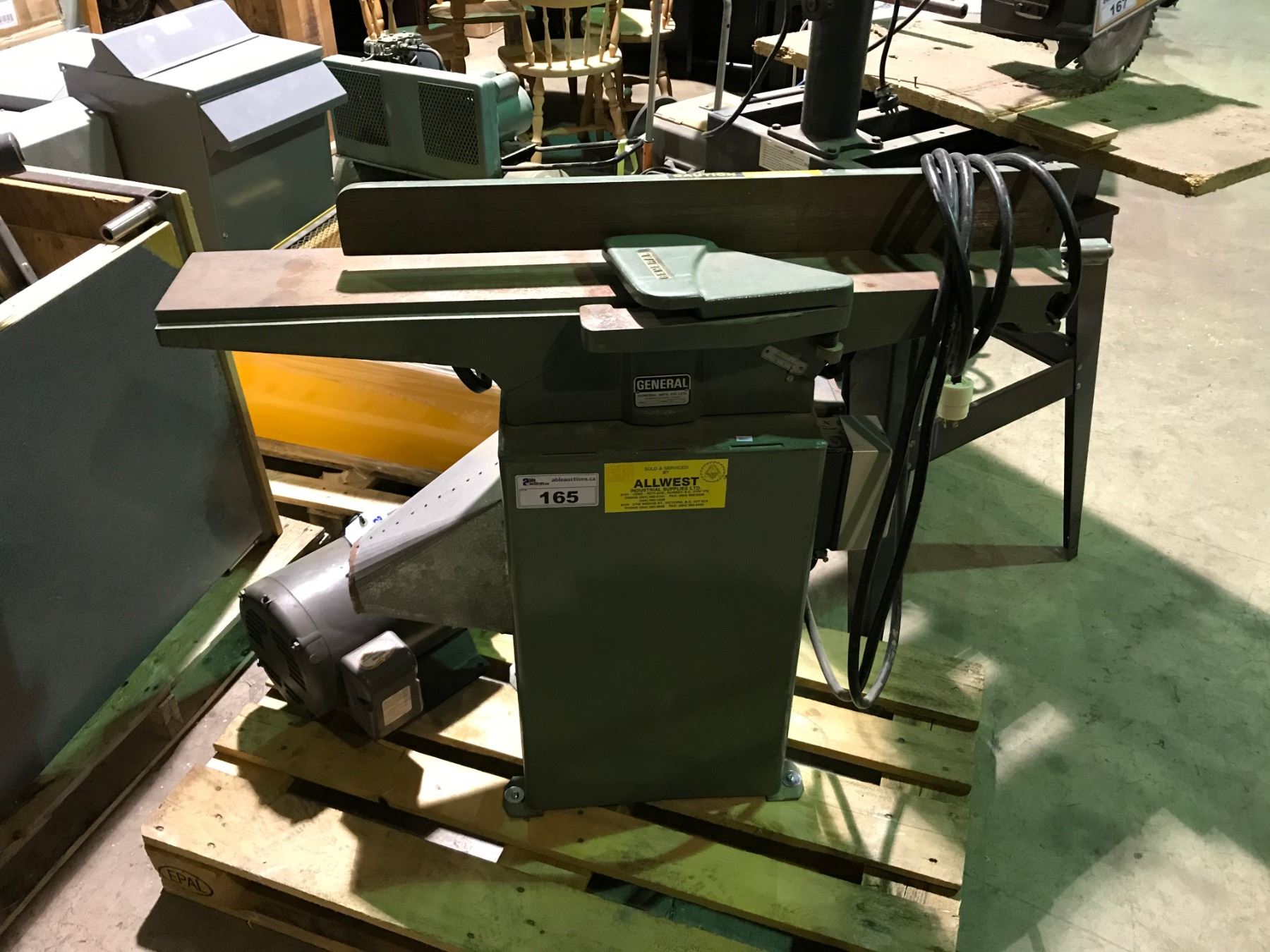 GENERAL MODEL 1180 WOOD WORKING JOINTER - Able Auctions GENERAL MODEL 1180 WOOD WORKING JOINTER - Able Auctions