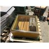 Image 2 : YELLOW METAL CAGE STORAGE CONTAINER WITH HANDLE 33"W X 33"L X 10"D & GREENHECK METAL ROOF HOOD