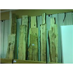 5 STACKS OF ASSORTED CUT PLANKS OF WOOD