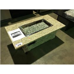 CUSTOM CRYSTAL FIRE ALL GRANITE COMMERCIAL BURNER PROPANE & NG  OUTDOOR FIRE TABLE