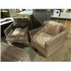 Image 2 : MY PATIO 4 PCS PLASTIC RATTAN OUTDOOR CONVERSATION SET WITH BROWN CUSHIONS INCLUDING: 3 SEAT SOFA,